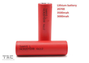 विद्युत वाहन के लिए 20700 लिथियम आयन बेलनाकार बैटरी 3.7 वी 3000 एमएएच 30 सी