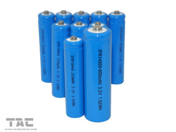 सौर लैंप और एलईडी के लिए ब्लू पीवीसी 3.2V LiFePO4 बैटरी एए 14500 600mah