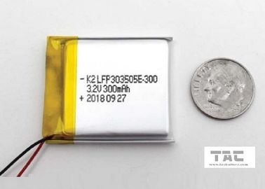 माइनर लैंप के लिए लाइट वेट 3.2 वोल्ट LiFePO4 बैटरी 300MAH LFP303505E