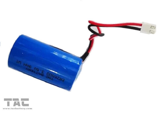3.6v Lisocl2 बैटरी ER26500 9AH पानी मीटर एमीटर के लिए कनेक्टर के साथ