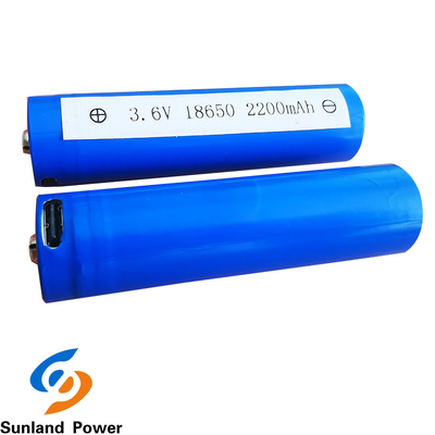 घरेलू उपकरणों के लिए ICR18650 3.7V 2200mah लिथियम आयन बेलनाकार बैटरी