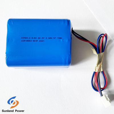 स्पीकर लिथियम बैटरी ICR18650 6S1P 22.2V 2.6AH रिचार्जेबल लिथियम आयन बैटरी पैक