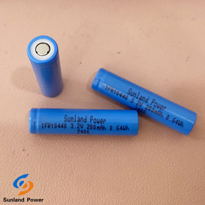 रिचार्जेबल लिथियम बैटरी IFR10440 AAA 3.2V LiFePO4 200mAh सेल फ्लैट कैप