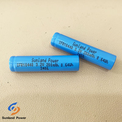 रिचार्जेबल लिथियम बैटरी IFR10440 AAA 3.2V LiFePO4 200mAh सेल फ्लैट कैप