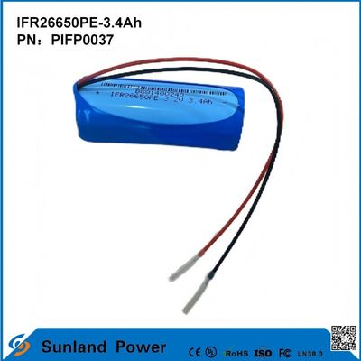 IFR26650PE-3.4Ah 3.2V LiFePO4 सौर प्रकाश के लिए बैटरी सेल फ्लैशलाइट चक्र जीवन 2000 बार