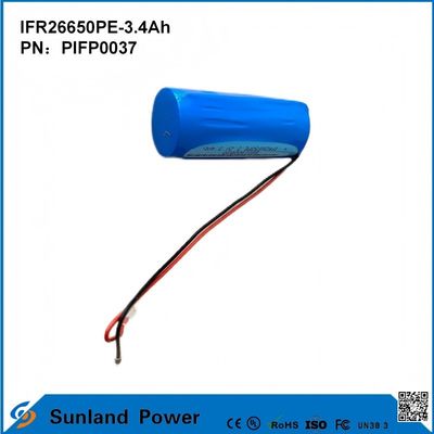 IFR26650PE-3.4Ah 3.2V LiFePO4 सौर प्रकाश के लिए बैटरी सेल फ्लैशलाइट चक्र जीवन 2000 बार
