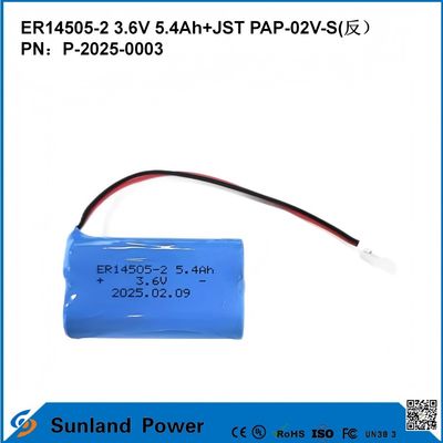 3.6V 5.4AH ER14505-2 प्राथमिक बैटरी उच्च और स्थिर ऑपरेटिंग वोल्टेज लंबी मजबूत जीवन