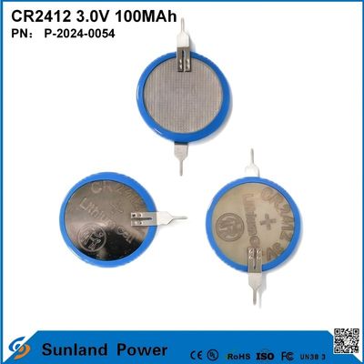 CR2412 3.0V 100MAH Li-MnO2 बैटरी लंबी मजबूत जीवन