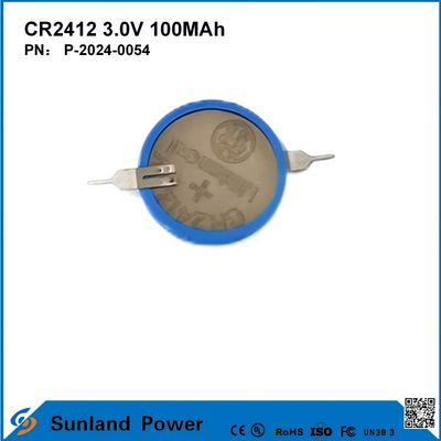 CR2412 3.0V 100MAH Li-MnO2 बैटरी लंबी मजबूत जीवन