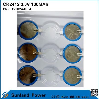 CR2412 3.0V 100MAH Li-MnO2 बैटरी लंबी मजबूत जीवन