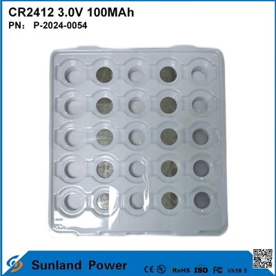 CR2412 3.0V 100MAH Li-MnO2 बैटरी लंबी मजबूत जीवन