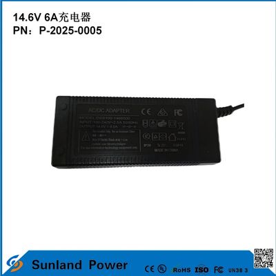14.6V 6A चार्जर, 12.8V/14.4V लिथियम आयरन फॉस्फेट (LiFePO4) बैटरी चार्जर के साथ संगत, विशेष रूप से विद्युत उपकरण/इलेक्ट्रिक के लिए डिज़ाइन किया गया कुशल चार्जर, कई उपकरणों के साथ संगत