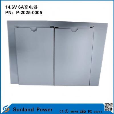 14.6V 6A चार्जर, 12.8V/14.4V लिथियम आयरन फॉस्फेट (LiFePO4) बैटरी चार्जर के साथ संगत, विशेष रूप से विद्युत उपकरण/इलेक्ट्रिक के लिए डिज़ाइन किया गया कुशल चार्जर, कई उपकरणों के साथ संगत