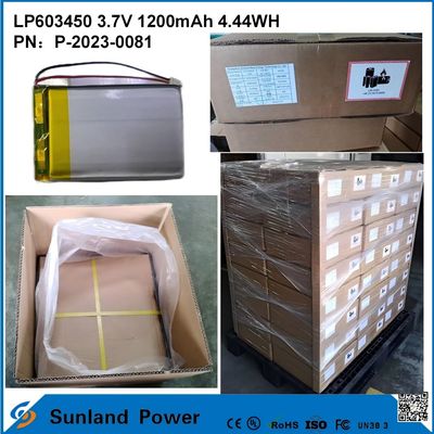 GP603450 उपभोक्ता इलेक्ट्रॉनिक्स और चिकित्सा अनुप्रयोगों के लिए सेल 1200mAh 3.7V UL & UN38.3 स्टॉक में प्रमाणित और अनुकूलन योग्य