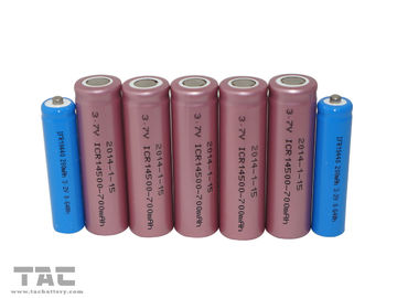 एए रिचार्जेबल बैटरियों 700mAh लिथियम आयन बेलनाकार ICR14500 सेल
