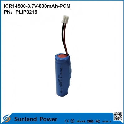 ICR14500-3.7V-800mAh-PCM बैटरी एलईडी लाइट्स के लिए लागू डिजिटल उत्पाद स्मार्ट होम डिवाइस वायरलेस माउस इलेक्ट्रिक टूथब्रश रेजर