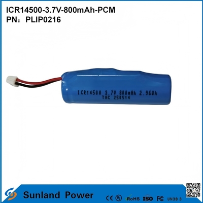 ICR14500-3.7V-800mAh-PCM बैटरी एलईडी लाइट्स के लिए लागू डिजिटल उत्पाद स्मार्ट होम डिवाइस वायरलेस माउस इलेक्ट्रिक टूथब्रश रेजर