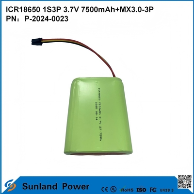 CR18650 1S3P 3.7V 7500mAh+MX3.0-3P-UL2054 बैटरी