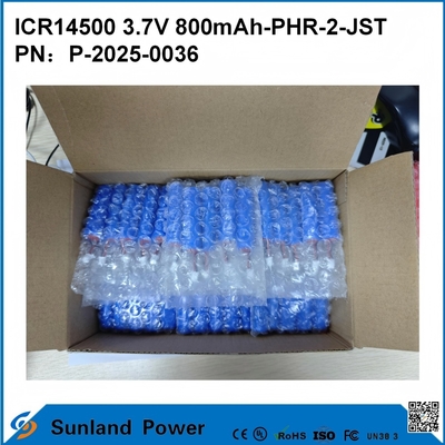 ICR14500 3.7V 800mAh-PHR-2-JST-10mm वायर बैटरी