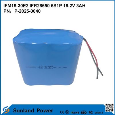 LiFePO4 IFM19-30E2 IFR26650 6S1P 19.2V 3AH बैटरी ऊर्जा भंडारण प्रणालियों, बिजली के औजारों में प्रयुक्त