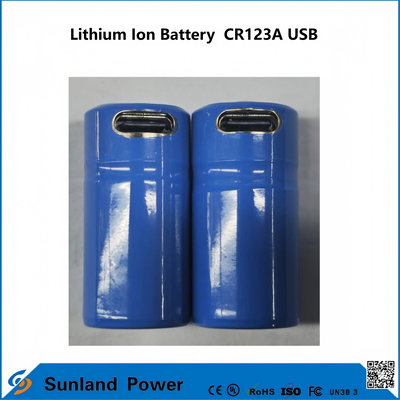 लिथियम आयन बैटरी CR123A USB USB रिचार्जेबल लिथियम आयन बैटरी के उत्पादन के लिए लागू।