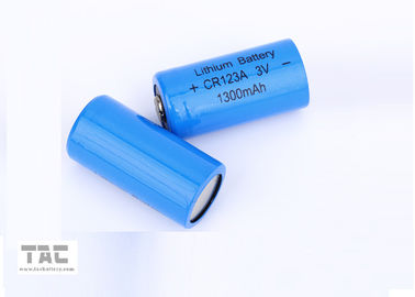 उच्च ऊर्जा घनत्व 3.0V CR123A 1300mAh ली / MnO2 प्राथमिक लिथियम बैटरी / ली-MN बैटरी