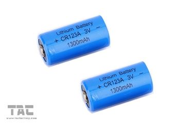 उच्च ऊर्जा घनत्व 3.0V CR123A 1300mAh ली / MnO2 प्राथमिक लिथियम बैटरी / ली-MN बैटरी