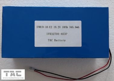 साउंड डिवाइस UL प्रमाणन के लिए कनेक्टर के साथ 19.2V LiFePO4 बैटरी पैक 32700 18AH