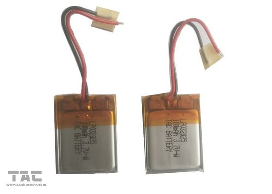 पहनने योग्य डिवाइस के लिए LP032025 100MAH 3.7V पॉलिमर लिथियम बैटरी