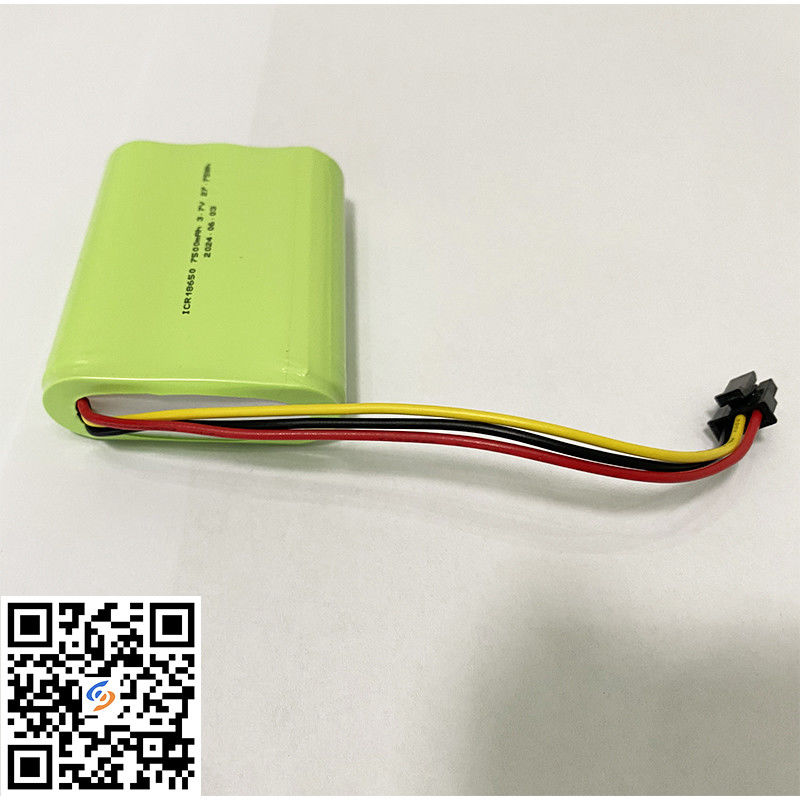 18650 लिथियम आयन बैटरी 1S3P 3.7V 7500mAh लिथियम आयन बैटरी पैक पास UL2054 प्रमाण पत्र