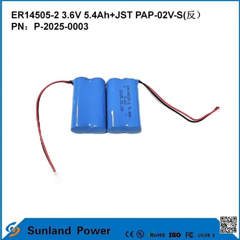 3.6V 5.4AH ER14505-2 प्राथमिक बैटरी उच्च और स्थिर ऑपरेटिंग वोल्टेज लंबी मजबूत जीवन