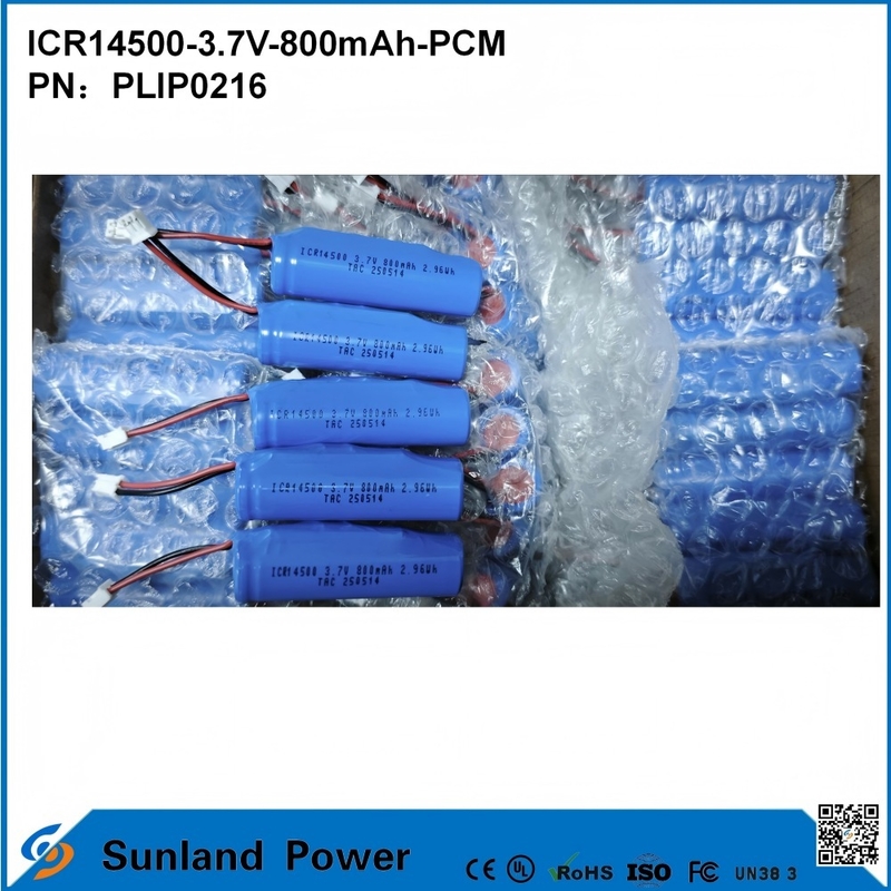 ICR14500-3.7V-800mAh-PCM बैटरी एलईडी लाइट्स के लिए लागू डिजिटल उत्पाद स्मार्ट होम डिवाइस वायरलेस माउस इलेक्ट्रिक टूथब्रश रेजर