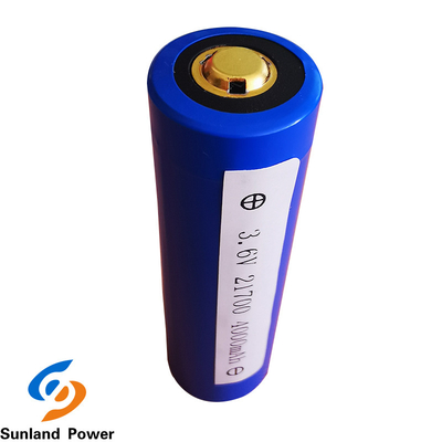 ब्लू लिथियम बेलनाकार बैटरी ICR21700 3.6V 4000mah USB 300 टाइम्स साइकिल लाइफ के साथ
