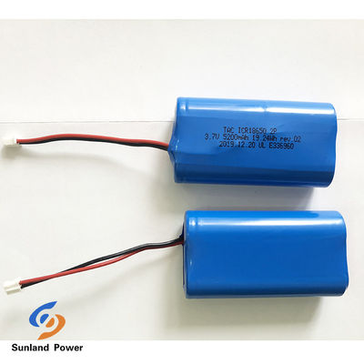 3.7V रिचार्जेबल लिथियम आयन बैटरी ICR18650 1S2P UL2054 के साथ दीपक के लिए