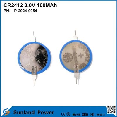 CR2412 3.0V 100MAH Li-MnO2 बैटरी लंबी मजबूत जीवन