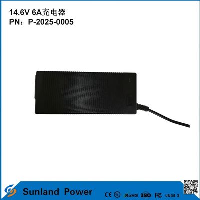 14.6V 6A चार्जर, 12.8V/14.4V लिथियम आयरन फॉस्फेट (LiFePO4) बैटरी चार्जर के साथ संगत, विशेष रूप से विद्युत उपकरण/इलेक्ट्रिक के लिए डिज़ाइन किया गया कुशल चार्जर, कई उपकरणों के साथ संगत