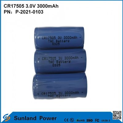 CR17505 3.0V 3000mAh स्मार्ट उपकरणों के लिए चिकित्सा उपकरण परिवहन और रसद स्मार्ट फर्नीचर उच्च क्षमता स्थिर डिस्चार्ज प्रदर्शन वोल्टेज आउटपुट लंबी सेवा जीवन