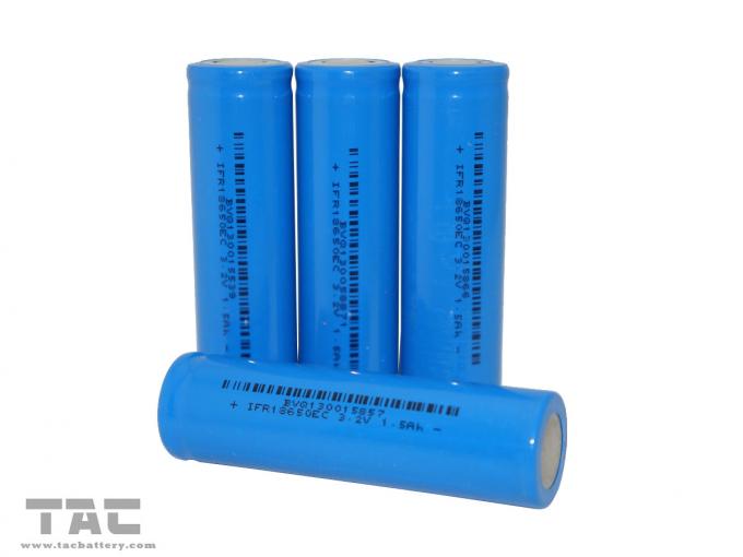 टॉर्च के लिए लिथियम बैटरी IFR18650 3.2V LiFePO4 बैटरी 1400mAh