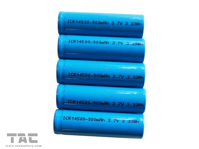 उच्च क्षमता वाली रिचार्जेबल 3.7V 14500 / AA लिथियम आयन बेलनाकार बैटरी