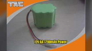12V AA 1700mAh NiMH रिचार्जेबल बैटरी