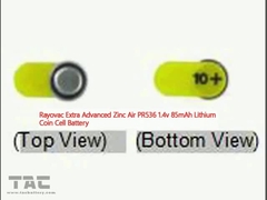 Rayovac अतिरिक्त उन्नत जिंक एयर PR536 1.4v 85mAh लिथियम सिक्का सेल बैटरी
