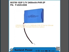 ICR503759 1S2P 3.7V 2400mAh-PHR-2P पोर्टेबल इलेक्ट्रॉनिक्स के लिए अंतिम पावर पैक बैटरी