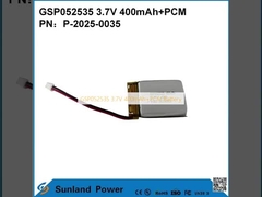 GSP052535 3.7V 400mAh+PCM बैटरी