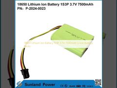 18650 लिथियम आयन बैटरी 1S3P 3.7V 7500mAh लिथियम आयन बैटरी पैक